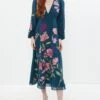 Coast Alexandra Gallagher Embroidered V Neck Midi Dress