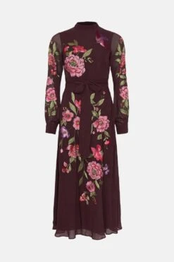Coast Alexandra Gallagher Floral Embroidered Midi Dress -Coast bcc02861 merlot xl 3