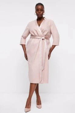 Coast 52 Coast Plus Size Premium Notch Neck Wrap Dress