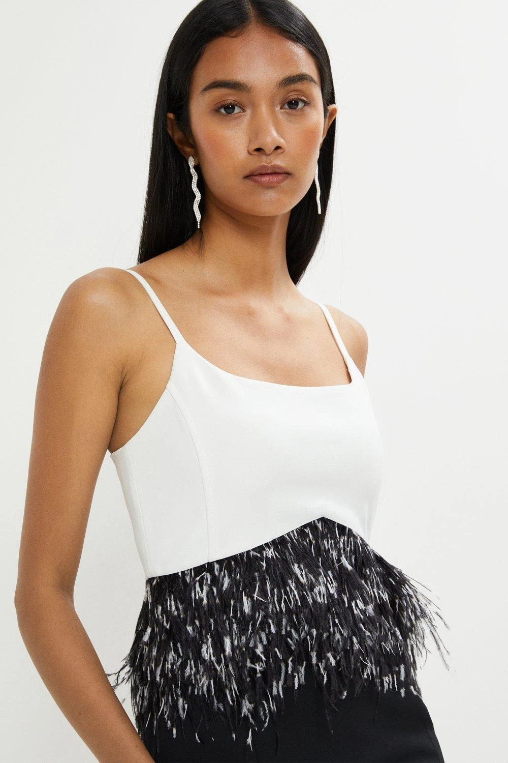 Coast Premium Feather Trim Mini Dress 2 Coast Premium Feather Trim Mini Dress - Image 2