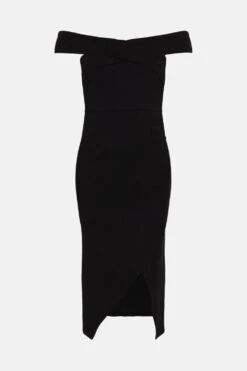 Coast Cross Front Bardot Pencil Dress -Coast bcc02894 black xl 3