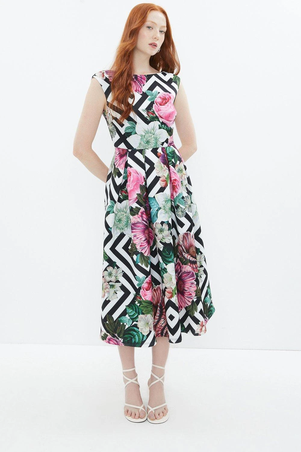 Coast Alex Gallagher Placement Print Full Skirt Dre 1 Coast Alex Gallagher Placement Print Full Skirt Dre