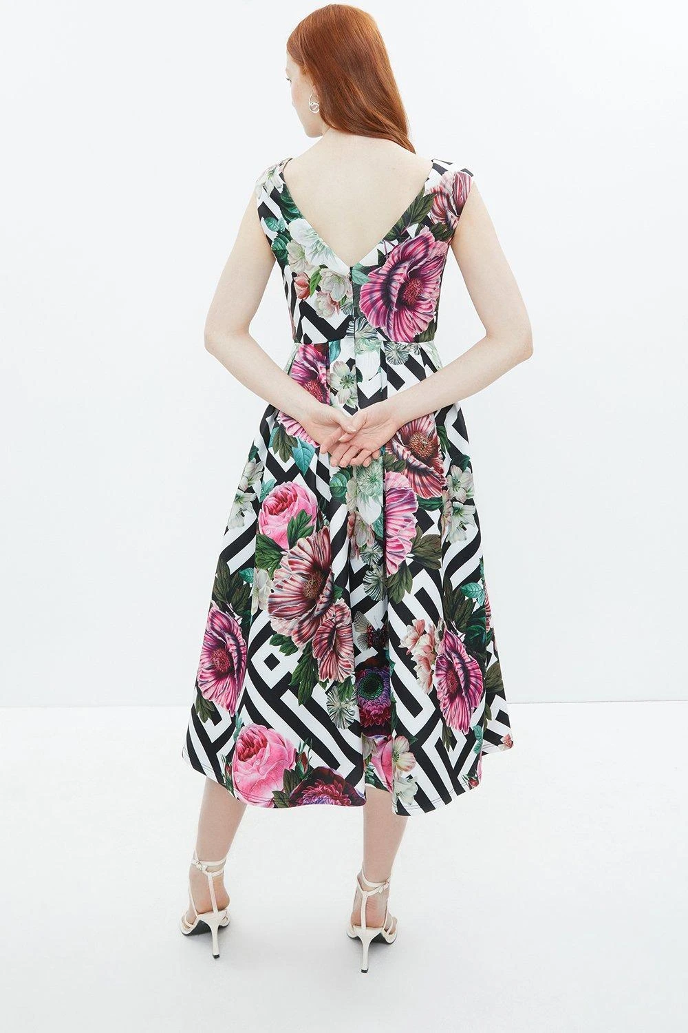 Coast Alex Gallagher Placement Print Full Skirt Dre 3 Coast Alex Gallagher Placement Print Full Skirt Dre - Image 3