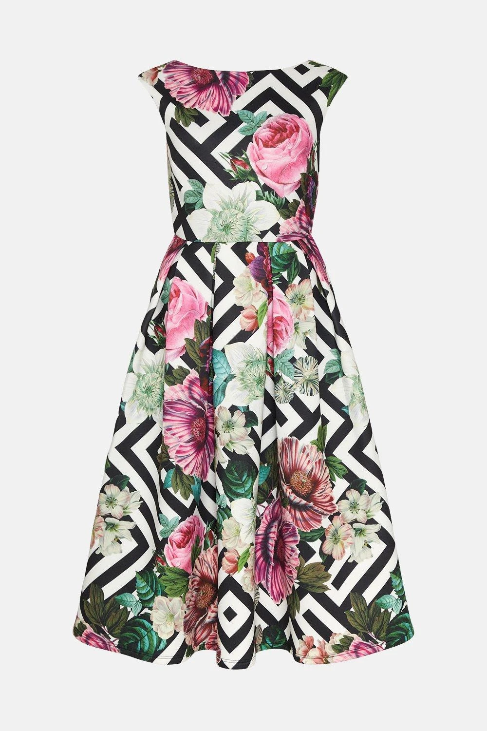 Coast Alex Gallagher Placement Print Full Skirt Dre 4 Coast Alex Gallagher Placement Print Full Skirt Dre - Image 4