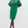 Coast V Neck Crepe Cape Pencil Dress