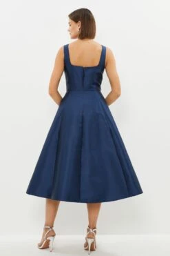 Coast Square Neck Structured Twill Midi Dress -Coast bcc03098 navy xl 2