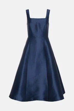 Coast Square Neck Structured Twill Midi Dress -Coast bcc03098 navy xl 3