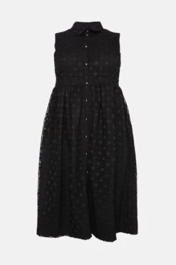 Coast Plus Size Lace Midi Shirt Dress -Coast bcc03178 black xl 3