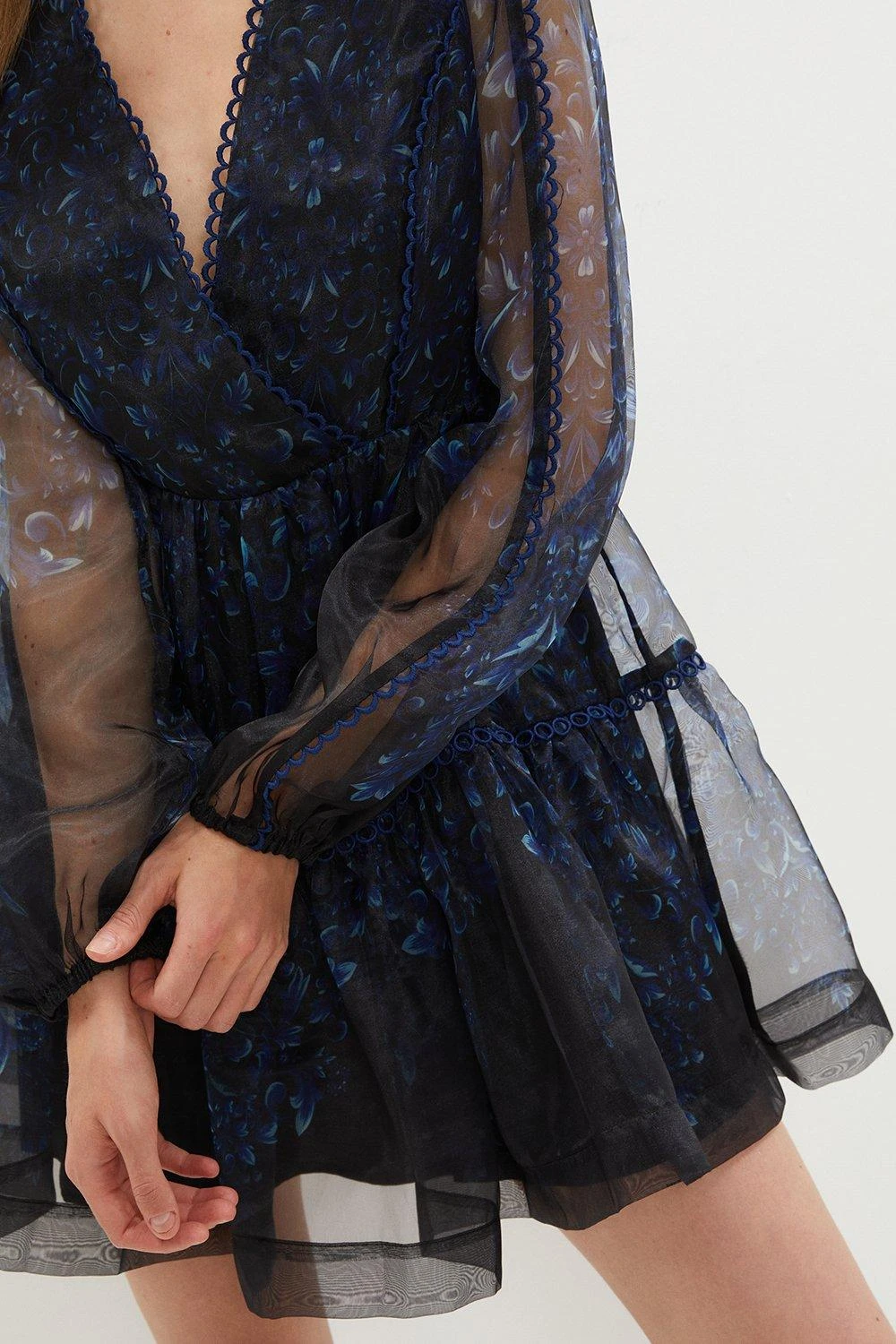 Coast Mini Dress In Printed Organza With Trim 2 Coast Mini Dress In Printed Organza With Trim - Image 2