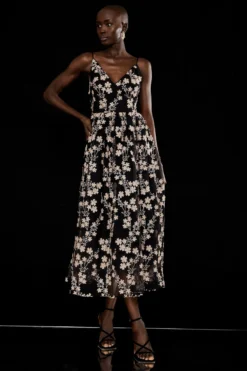 Coast Cami Top Floral Mesh Dress