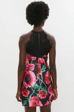 Coast Lace Back Twill Mini Dress -Coast bcc03203 black xl 2