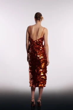 Coast Premium Square Sequin Midi Dress 7 Coast Premium Square Sequin Midi Dress -Coast bcc03355 orange xl 2 scaled