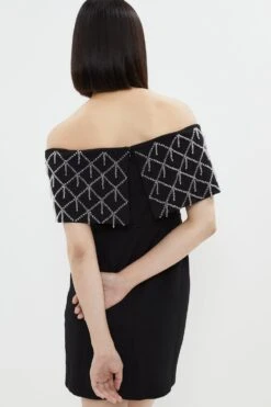 Coast Embelished Bardot Sculpting Jersey Mini Dress -Coast bcc03377 black xl 2