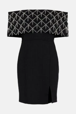 Coast Embelished Bardot Sculpting Jersey Mini Dress -Coast bcc03377 black xl 3