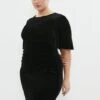 Coast Plus Size Velvet Flare Sleeve Sculpting Dress
