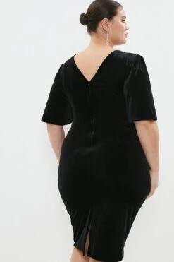 Coast Plus Size Velvet Flare Sleeve Sculpting Dress -Coast bcc03428 black xl 2