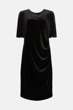 Coast Plus Size Velvet Flare Sleeve Sculpting Dress -Coast bcc03428 black xl 3