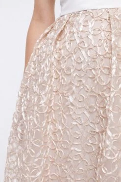 Coast Midi Dress With Embroidered Ribbon Skirt​ -Coast bcc03430 ivory xl 4