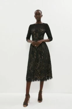 Coast Midi Dress In Lace With Sweetheart Bust