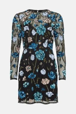 Coast Hand Embellished Long Sleeve Dress -Coast bcc03442 black xl 3