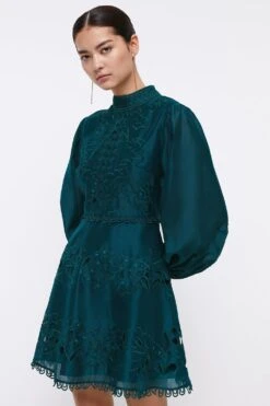 Coast Petite Cutwork And Embroidered Dress