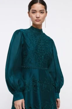 Coast Petite Cutwork And Embroidered Dress 8 Coast Petite Cutwork And Embroidered Dress -Coast bcc03459 forest xl 4