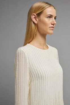 Coast Long Sleeve Embellished Fringe Detail Mini Dress -Coast bcc03468 ivory xl 4