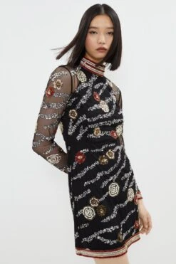 Coast Mini Dress With Hand Embellished Flowers