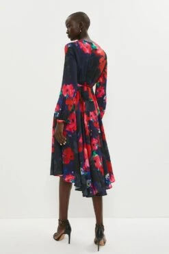 Coast Long Sleeve Ruffle Mid Wrap Dress -Coast bcc03479 navy xl 2