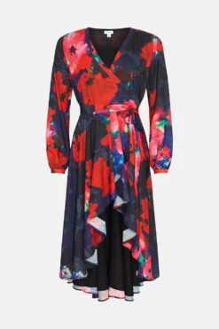 Coast Long Sleeve Ruffle Mid Wrap Dress -Coast bcc03479 navy xl 3