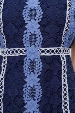 Coast Placement Lace Mini Dress With Collar -Coast bcc03504 navy xl 4