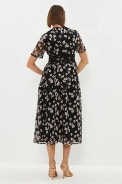 Coast Midi Mesh Dress With Buttons -Coast bcc03612 black xl 2