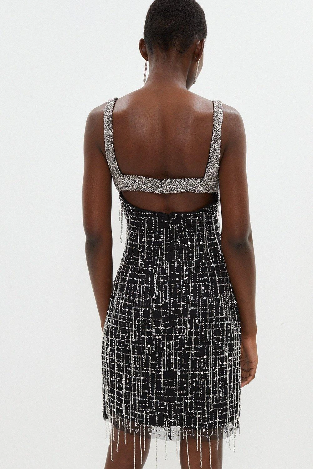 Coast Premium Drape Corset Fringe Mini Dress 3 Coast Premium Drape Corset Fringe Mini Dress - Image 3