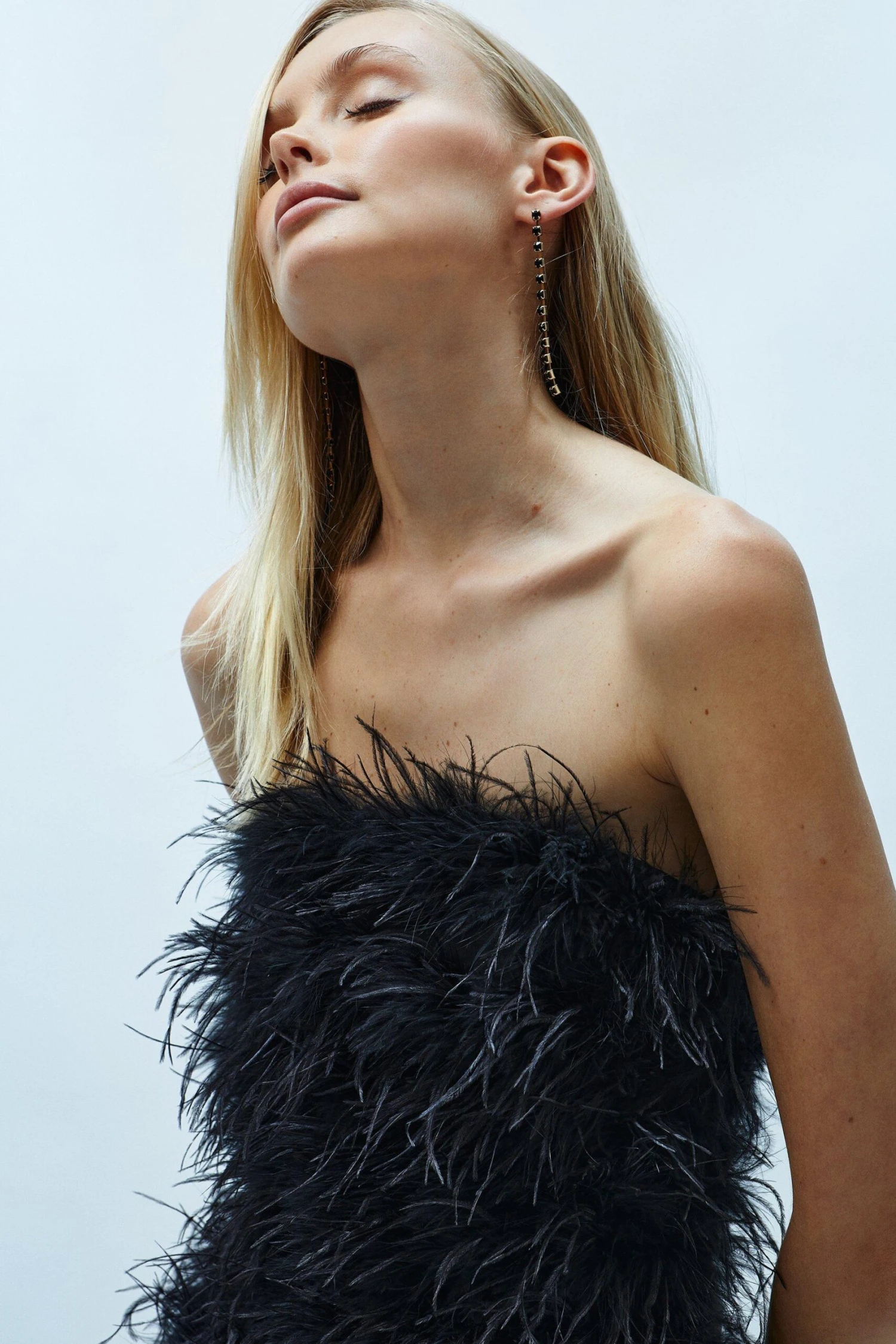 Coast All Over Feather Bandeau Mini Dress 2 Coast All Over Feather Bandeau Mini Dress - Image 2