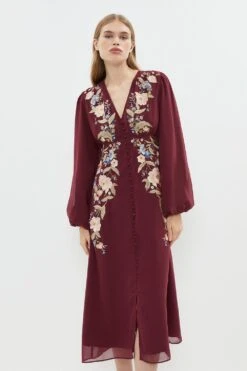 Coast Mirrored Orchid Button Through Midi Dress