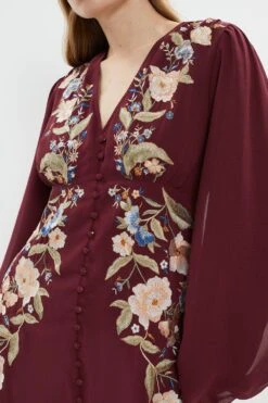 Coast Mirrored Orchid Button Through Midi Dress 9 Coast Mirrored Orchid Button Through Midi Dress -Coast bcc03794 berry xl 5