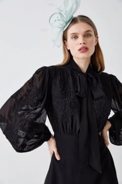 Coast Corded Floral Embroidery Midi Dress