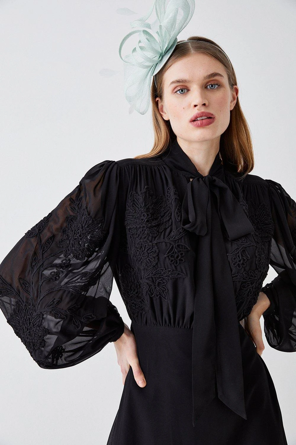 Coast Corded Floral Embroidery Midi Dress 1 Coast Corded Floral Embroidery Midi Dress