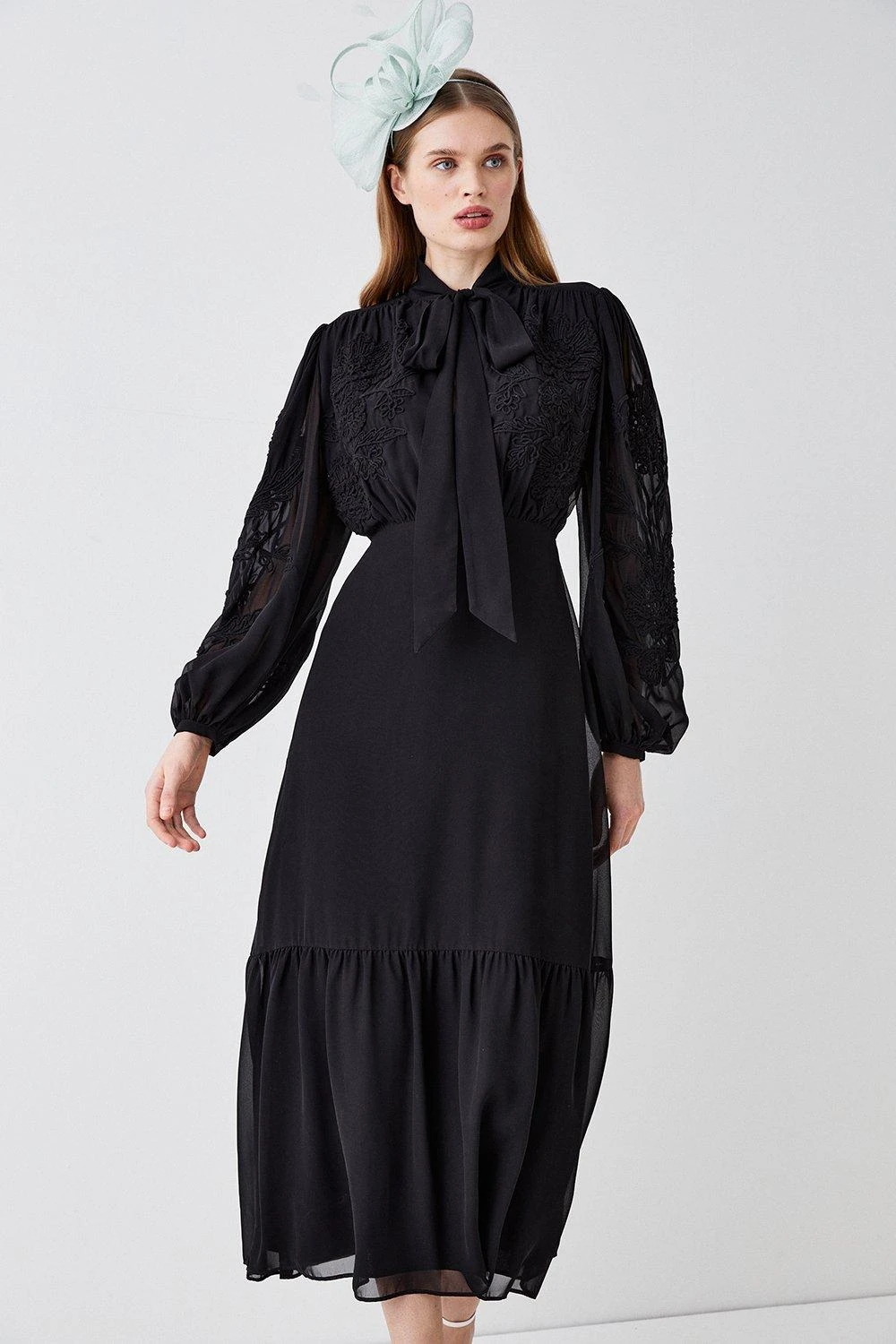 Coast Corded Floral Embroidery Midi Dress 2 Coast Corded Floral Embroidery Midi Dress - Image 2