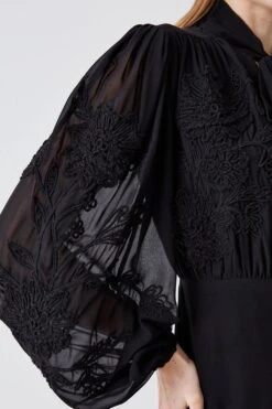 Coast Corded Floral Embroidery Midi Dress 8 Coast Corded Floral Embroidery Midi Dress -Coast bcc03804 mono xl 2