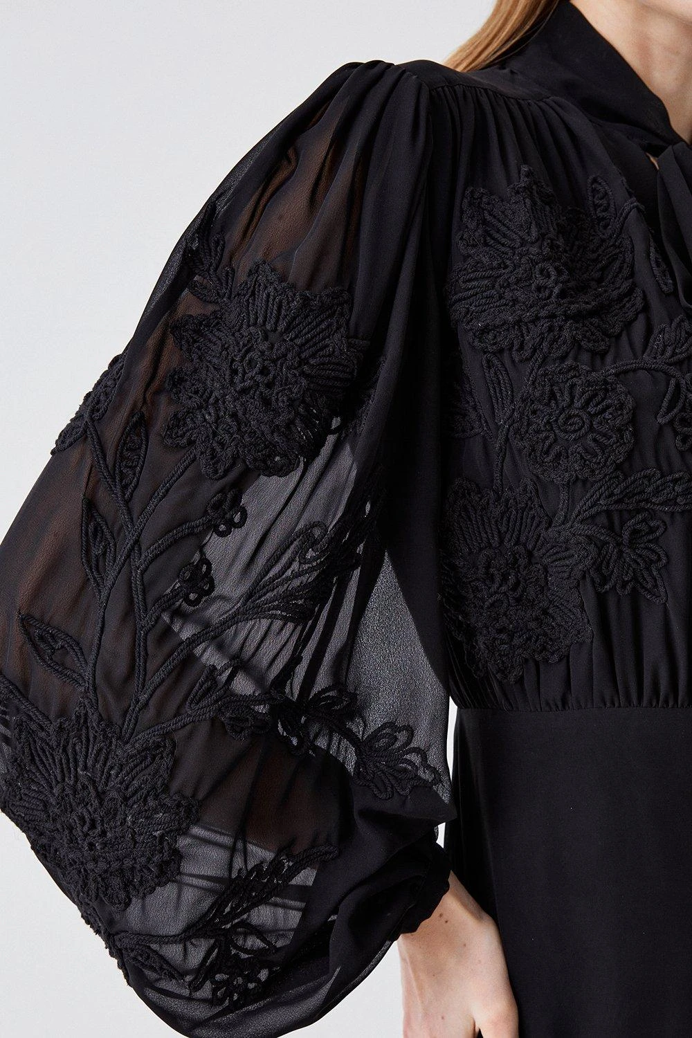 Coast Corded Floral Embroidery Midi Dress 3 Coast Corded Floral Embroidery Midi Dress - Image 3