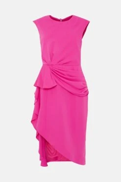Coast Waterfall Ruffle Drape Midi Dress -Coast bcc03878 hot20pink xl 3