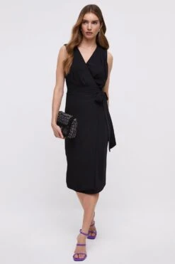 Coast Wrap Top Pencil Skirt Midi Dress -Coast bcc03889 black xl 2
