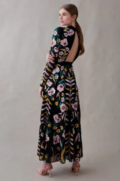 Coast Statement Mirrored Floral Embroidered Maxi Dress -Coast bcc03939 black xl 4 scaled