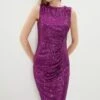Coast Sequin Dress With Ruching
