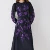 Coast Trailing Dahlia Floral Embroidered Midi Dress