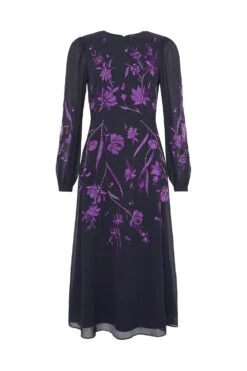 Coast Trailing Dahlia Floral Embroidered Midi Dress -Coast bcc03951 ink xl 3
