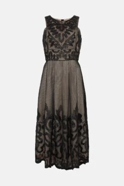 Coast Premium Midi Dress With Ribbon Applique 8 Coast Premium Midi Dress With Ribbon Applique -Coast bcc03985 black xl 3