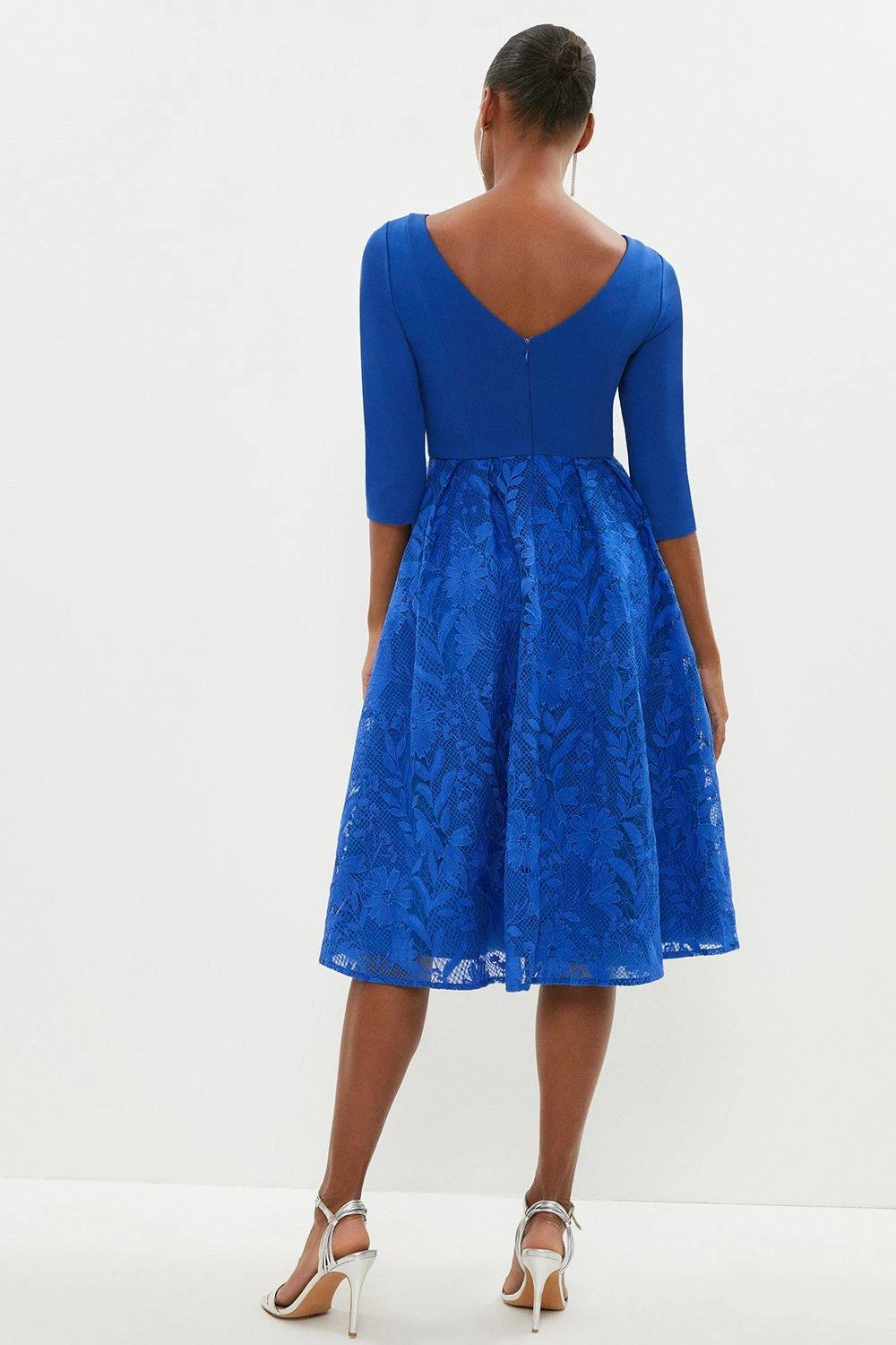 Coast 2 In 1 Embroidered Skirt Midi Dress 3 Coast 2 In 1 Embroidered Skirt Midi Dress - Image 3