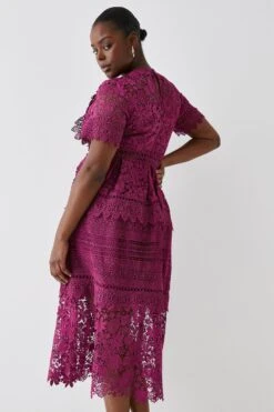 Coast Plus Lace Mix Midi Dress 7 Coast Plus Lace Mix Midi Dress -Coast bcc03998 plum xl 4
